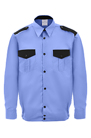 Рубашка охранника на резинке с длинным рукавом, тк. тиси голубая